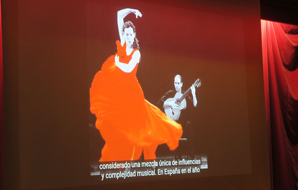 proyección vídeo sobre historia de flamenco